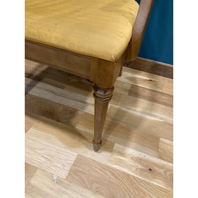 Drexel Vintage Drexel Mustard Yellow Cane Back Armchair For Sale - Image 4 of 11