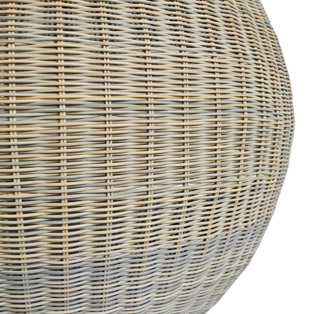 Contemporary Outdoor Faux Rattan Globe Pendant Light 36" For Sale - Image 4 of 10