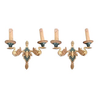 Vintage French Gau Bronze Wall Lights from Maison Lucien, 1960s, Set of 4 For Sale