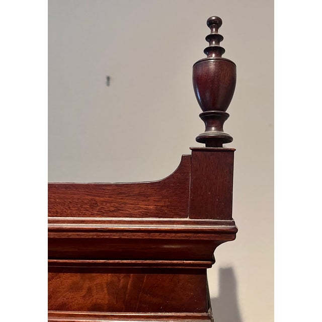 Antique Early 1900s Flame Mahogany Secretary With Bookcase For Sale - Image 14 of 18