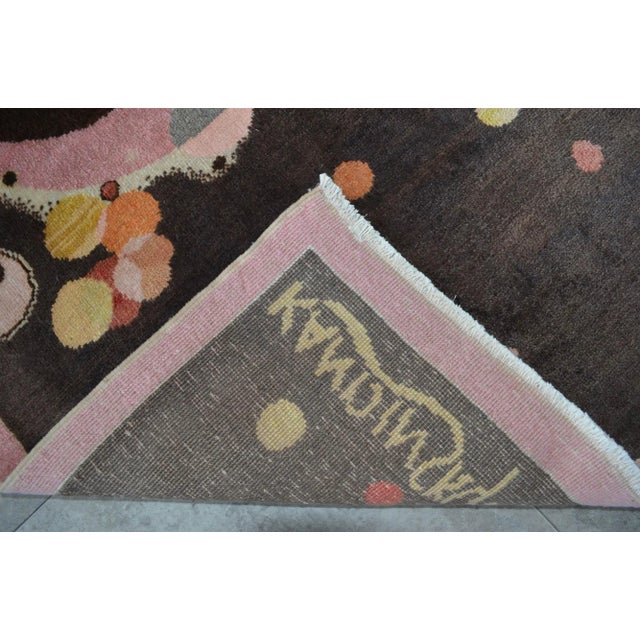 Kandinsky - Several Circles - Inspired Hand Knotted Area Rug One of a Kind Small Rug- 2′7″ × 3′8″ For Sale - Image 11 of 12