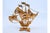 Metal Caravel in Gilded Silver Filigree with Enameled Crosses For Sale - Image 7 of 10