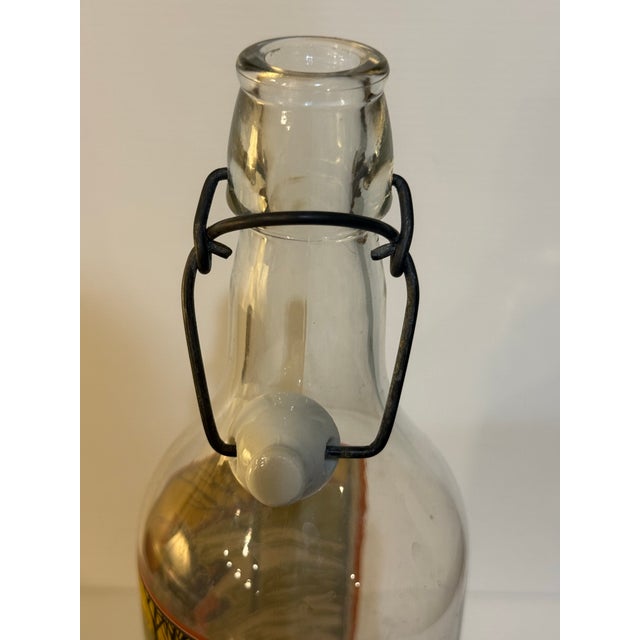 Vintage Art Nouveau “Ice Water” Swing Top Glass Bottle Featuring Victorian Lady Skating For Sale - Image 12 of 12