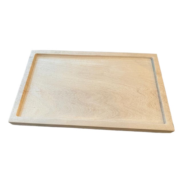 Andrianna Shamaris Minimalist St Barts Teak Wood Tray For Sale