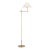 J. Randall Powers by Visual Comfort Signature Hackney Bridge Arm Floor Lamp in Hand-Rubbed Antique Brass with Linen Shade For Sale