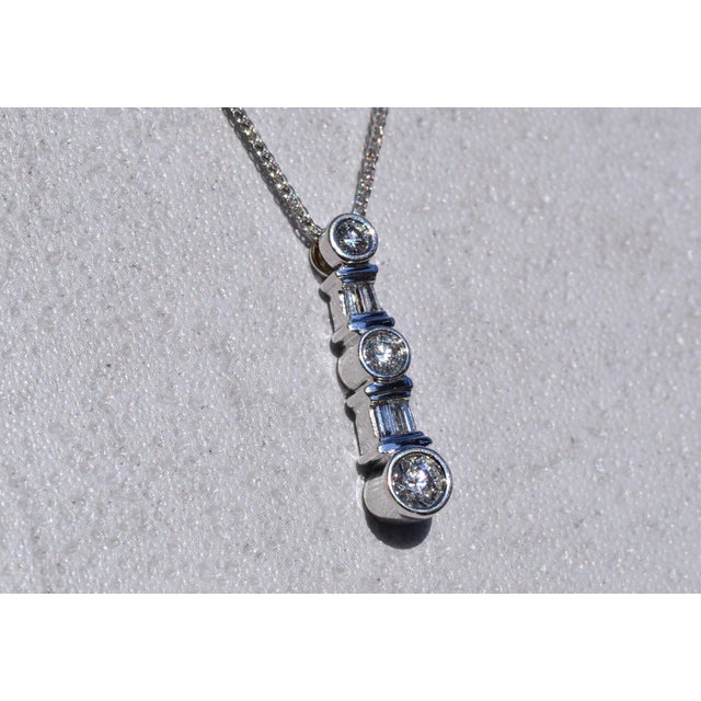 Contemporary The Carmel-by-the-Sea: White Gold and Diamond Drop Necklace For Sale - Image 3 of 4