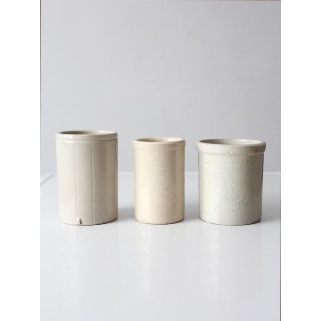 Antique Stoneware Kitchen Crocks Set of 3 For Sale - Image 4 of 17
