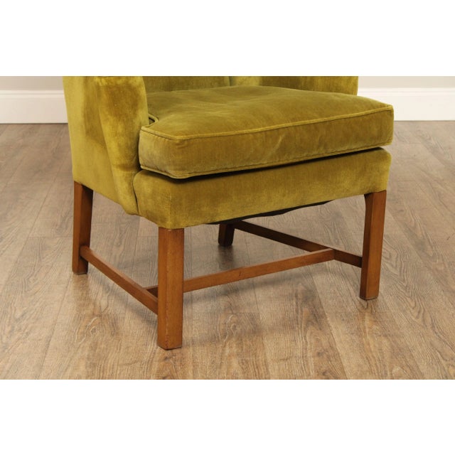 1970s Chippendale Style Tall Back Wing Chair For Sale - Image 5 of 12