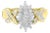10K Two-Toned Gold Round Baguette Diamond Cluster Ring (1/2 Cttw, I-J Color, I2-I3 Clarity) - Size 6-1/2 For Sale
