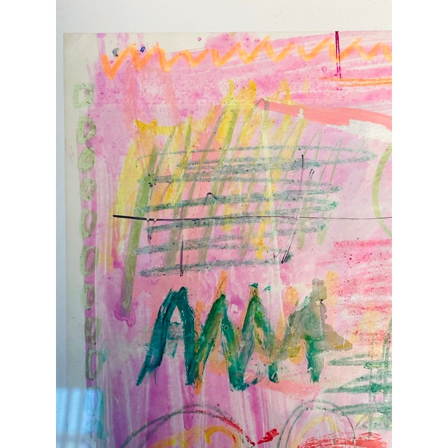 Contemporary abstract mixed media with colored markers on paper -Summer in Sunny Isles by Elia.