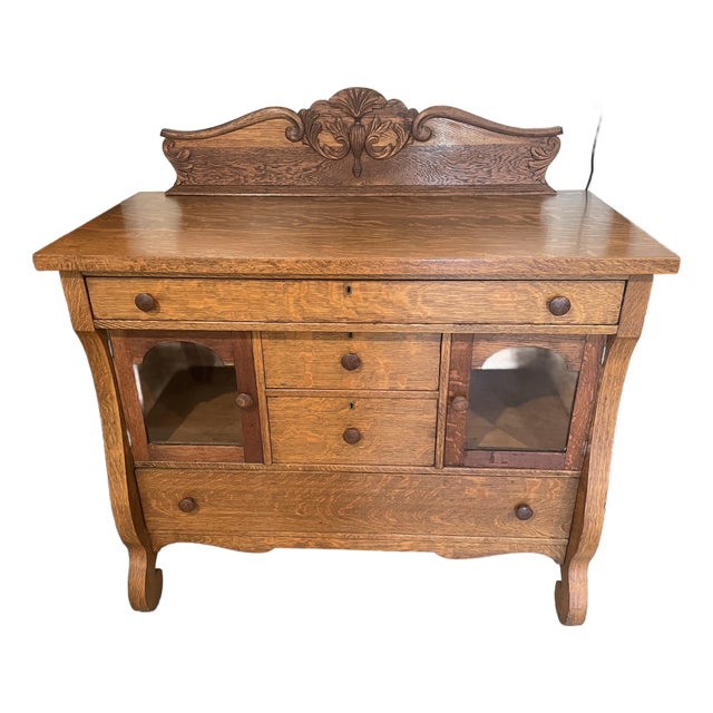 Antique American Empire Revival Style Sideboard/Buffet For Sale