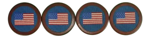Custom Needlepoint USA Flag Coasters - Set of 4