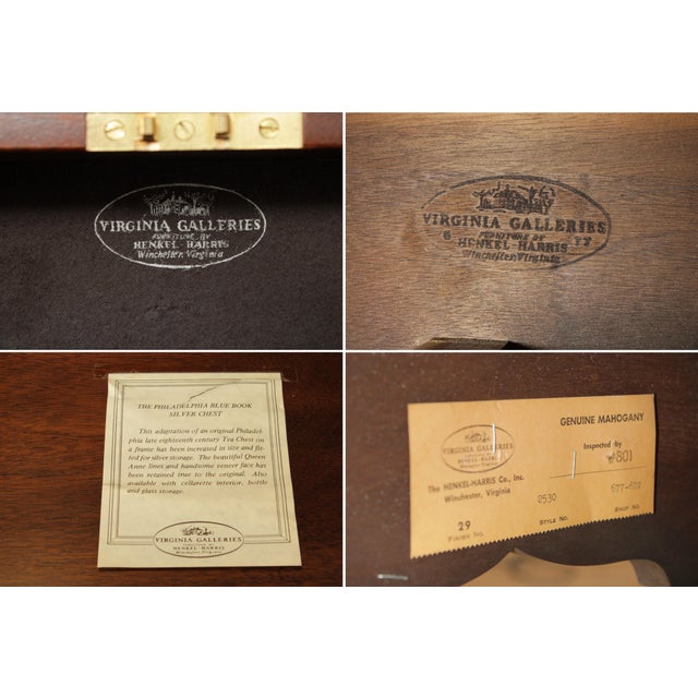 Brown Henkel Harris Queen Anne Style Mahogany Silver Chest For Sale - Image 8 of 14