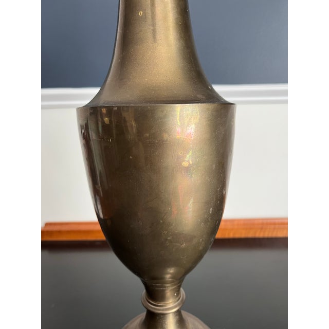 Mid Century Hollywood Regency Brass Urn Vase For Sale In New York - Image 6 of 8