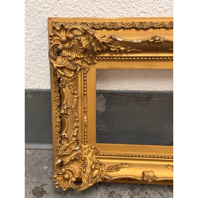 Late 20th Century Small Rococo Style Gilt Picture Frame, Antique For Sale - Image 5 of 12
