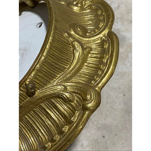 Art Deco Vintage Art Deco Style Brass Ceiling Light Plate With Socket Flush Mount For Sale - Image 3 of 4