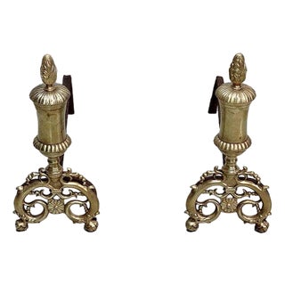 19th Century Napoleon III Andirons, Set of 2 For Sale