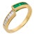 Vintage Diamond Emerald 18k Yellow Gold Band, Size 6.5 For Sale