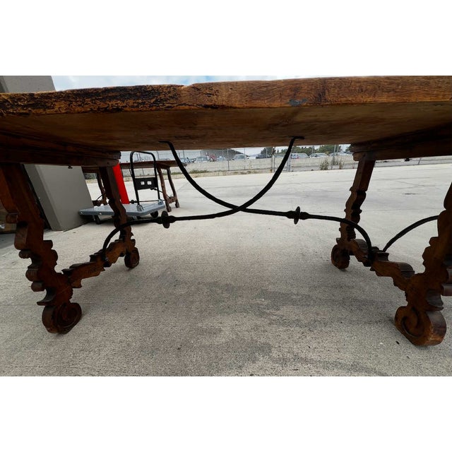 Monumental 18th-Century Spanish Baroque Style Walnut Trestle Dining / Refectory Table For Sale - Image 12 of 18