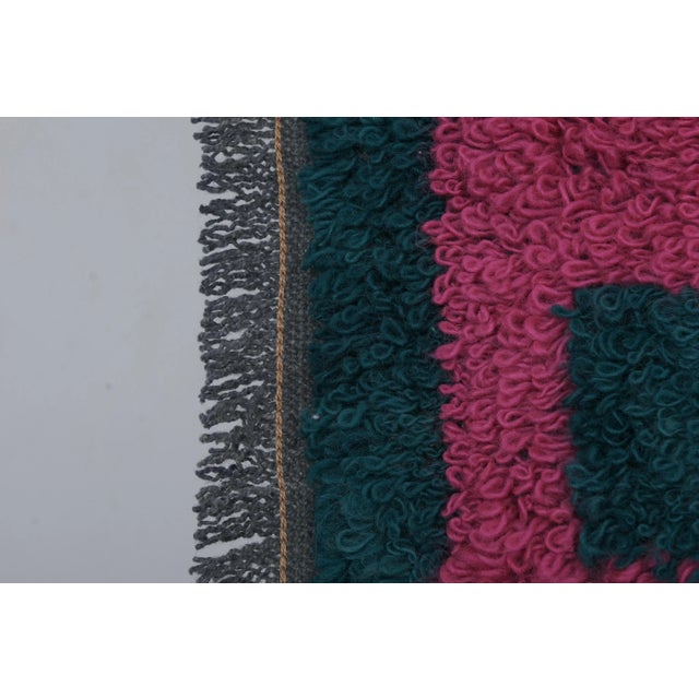 Checkered Wool Turkish Tulu Rug For Sale - Image 11 of 12