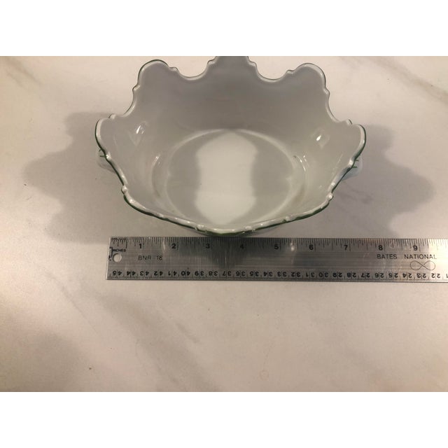 Vintage Scalloped Edged Kelly Green Jardiniere Cache Pot For Sale - Image 4 of 11