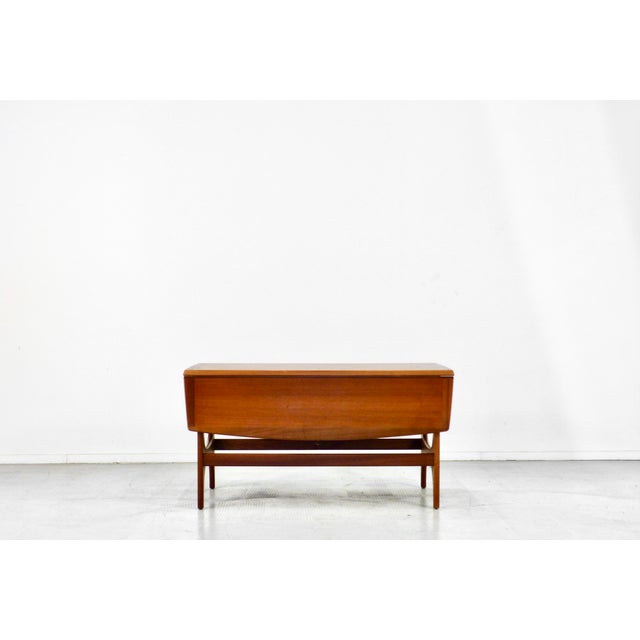 Mid-Century Modern Danish Style Drop Leaf Teak Coffee Table, 1960s For Sale - Image 4 of 9
