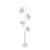 Vintage Extra Tall Glass White Lotus Flower 4 Light Hollywood Regency Floor Lamp For Sale