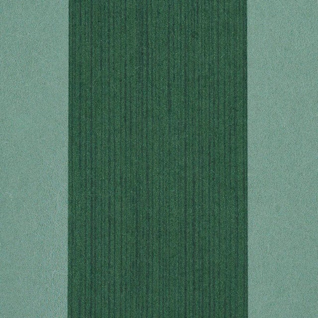 Transitional SAMPLE - Schumacher Edwin Stripe Wide Wallpaper In Dark Green For Sale - Image 3 of 4