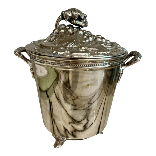 1960s Silver Fruit Lid Ice Bucket For Sale