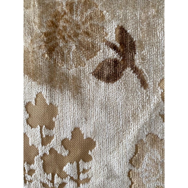 1970s Floral Velveteen Upholstery Fabric 1.84 Yards For Sale - Image 4 of 8