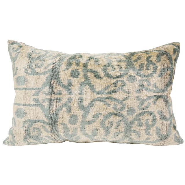 Contemporary Silk Uzbek Ikat Velvet Hand Made Pillow Cushion For Sale - Image 3 of 3