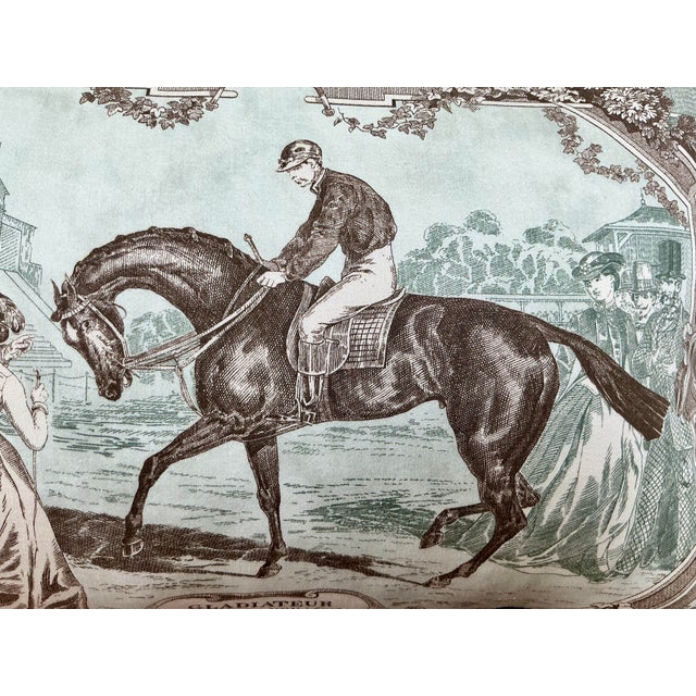 1980s Kravet Equestrian “Gladiateur” Pillow With Double Flange Trim For Sale - Image 5 of 12