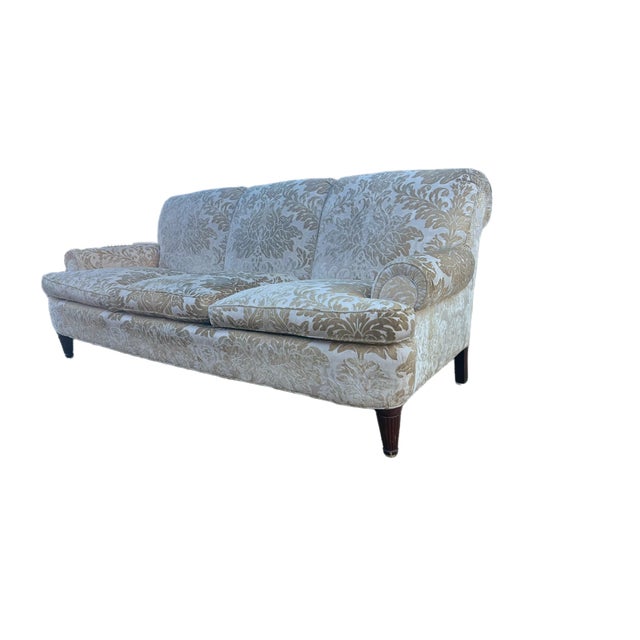 Wood 1990s English Rolled-Arm Sofa in the Style of George Smith For Sale - Image 7 of 14