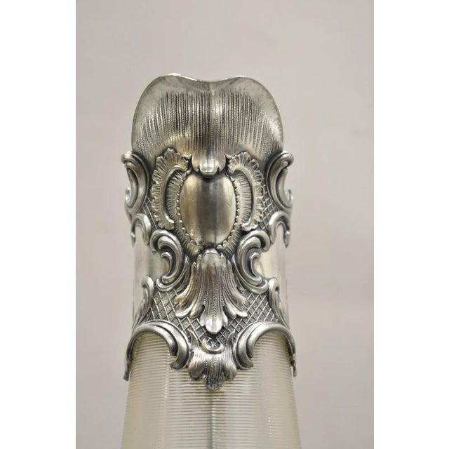 Metal Late 19th Century Antique French Rococo Silver Plated Ribbed Glass Liqueur Decanter Bottle For Sale - Image 7 of 12