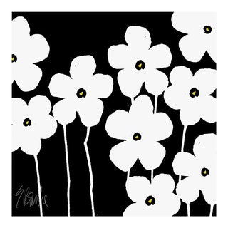 "Fabulous Flowers" Black and White Fine Art Print 24" X 24" by Liz Roache For Sale