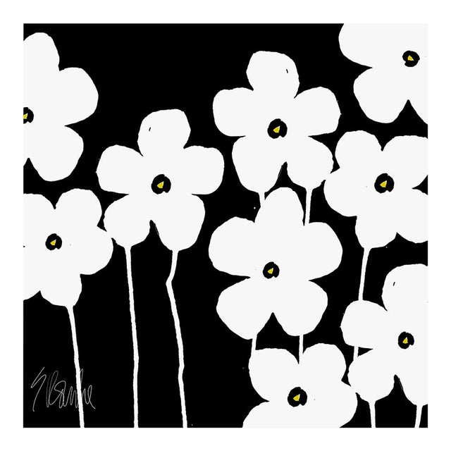 "Fabulous Flowers" Black and White Fine Art Print 24" X 24" by Liz Roache For Sale