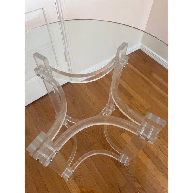Charles Hollis Jones 1960s Attributed to Charles Hollis Jones Lucite Table For Sale - Image 4 of 4