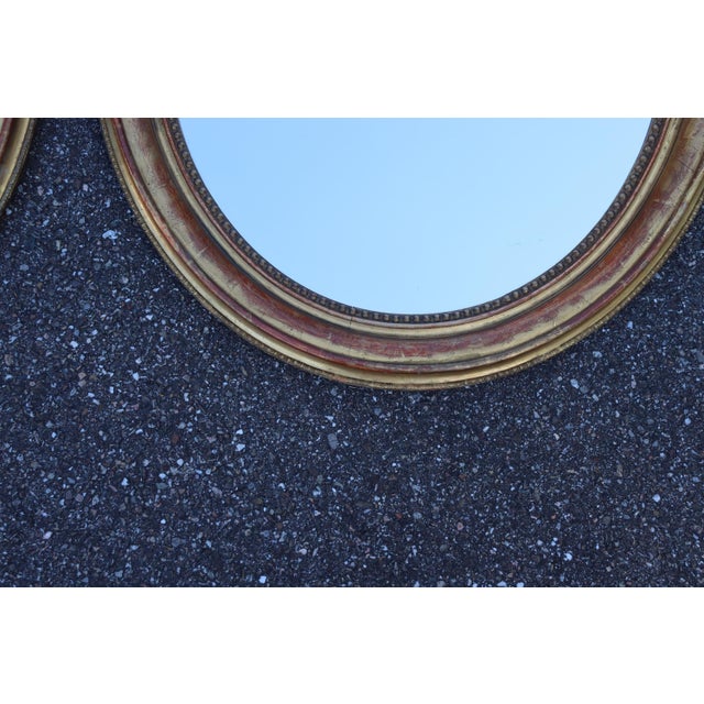 Louis Philippe Oval Giltwood Mirrors, Set of 2 For Sale - Image 11 of 12