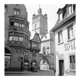 Street Scene Darmstadt View to Stadtkirche Church, Germany, 1938, Printed 2021 For Sale