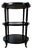 1960s Hollywood Regency Black Ebonized Three-Tier Side Table on Brass Casters For Sale
