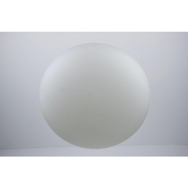 Cream Vintage Italian Brass and Glass Pendant Light from Stilnovo, 1950s For Sale - Image 8 of 13