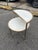 Modern Modern Marble Top Two-Tier Accent Table With Brass Frame For Sale - Image 3 of 6