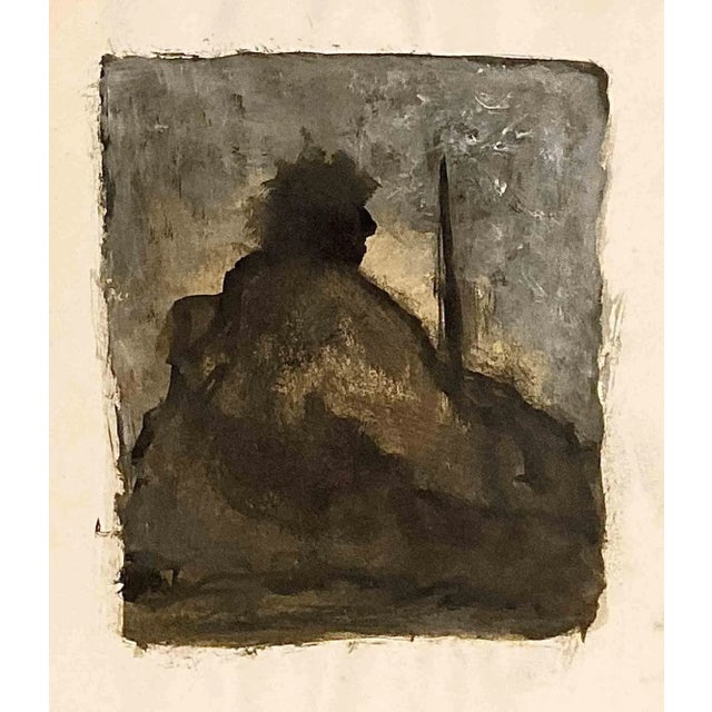 "This Gouache painting is one of two paintings looking at a Native American figure. It was inspired by documentary films I...