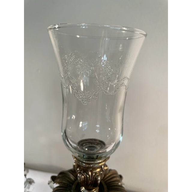 Early 20th Century Early 20th Century French Baroque Style Brass Candle Holders With Votives - a Pair For Sale - Image 5 of 13