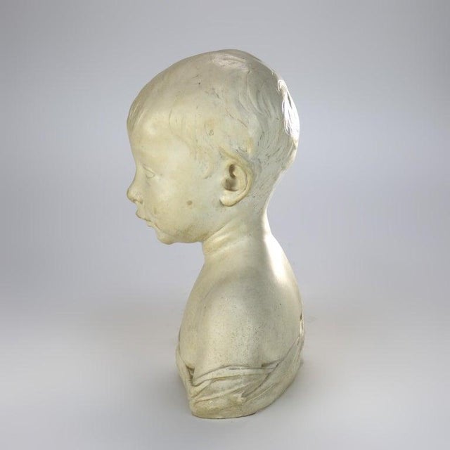 Sculpture Materials Antique Reproduction of National Gallery “Bust of a Child” Sculpture C1930 For Sale - Image 7 of 11