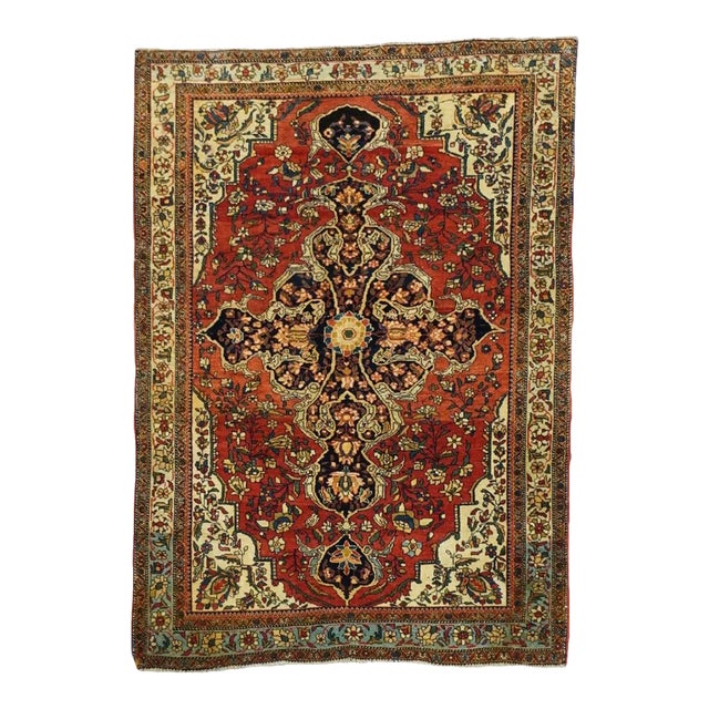 Late 18th Century Antique Farahan Sarouk Rug 3'8'' x 5'2'' For Sale