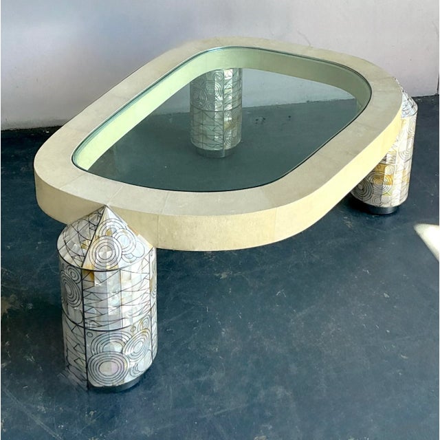 Vintage Boho Ron Seff Mother of Pearl Coffee Table For Sale - Image 11 of 11