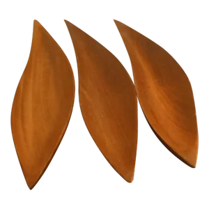 Vintage Leaf Shaped Monkeypod Wood Bowls Set of 3 From Hawaii