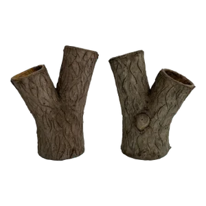 Vintage Faux Bois Planters - Set of 2