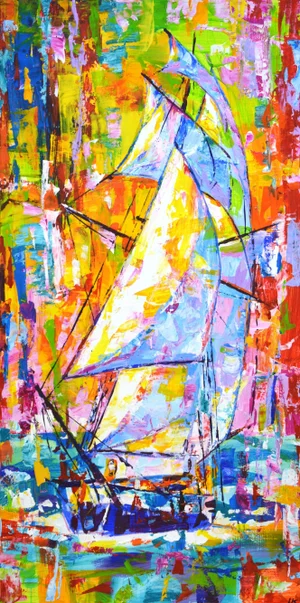 Sailboat 15.Modern Original Hand Painting.